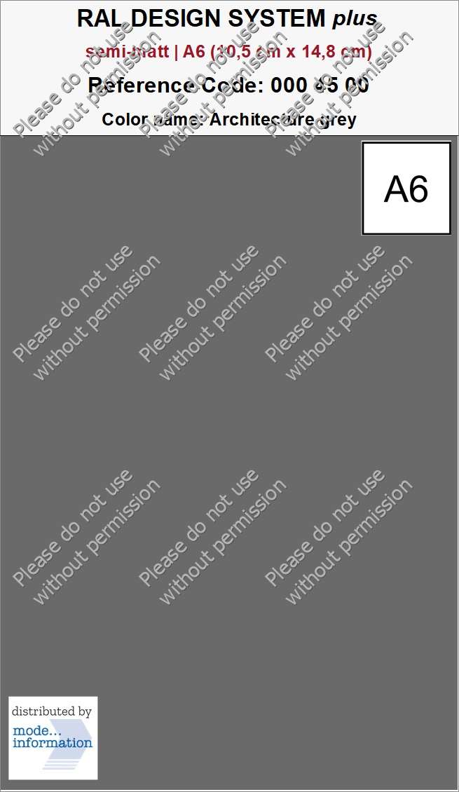 RAL DESIGN SYSTEM plus 000 45 00 Architecture grey (A6 (10,5 cm x 14,8 cm))